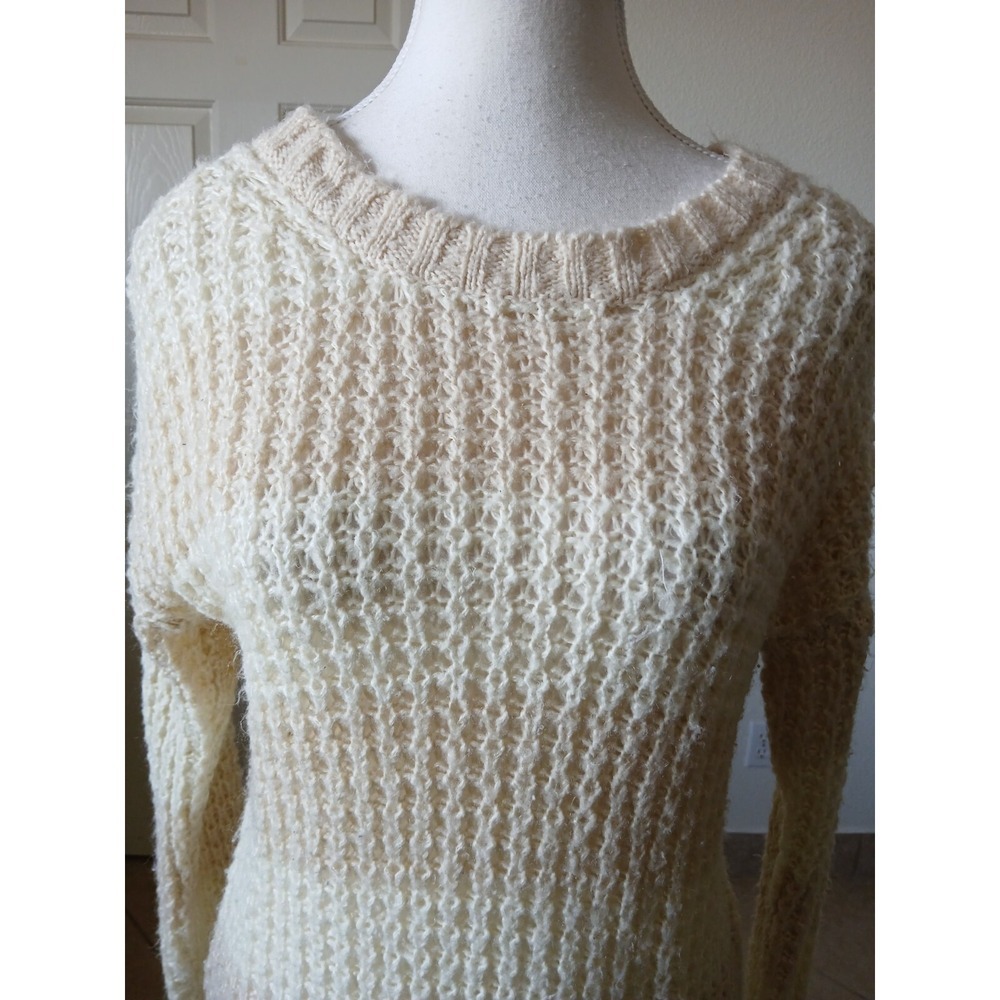 Rue 21 Women's Sweater‎ Size XL Beige Tan Stripes Long Sleeve Round Neck - Picture 7 of 16
